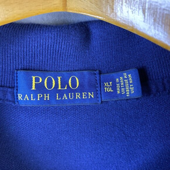 Ralph Lauren Polo Shirt Mens XLT Tall Blue Big White Pony Logo #3 Rugby Classy - Picture 2 of 11